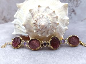TAGLIAMONTE Designs (SH965B-AmyB) 925SS/YGP Venetian Cameo Bracelet *Cupid*Reg.$650
