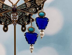 TAGLIAMONTE Designs (2071E) 925SS/YGP Venetian Cameo Earrings *Medusa*Reg.$280