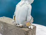 TAGLIAMONTE Designs (SH168-SQ) 925SS/ 18K 2-Tone Cameo Bracelet *Dancing Angels*Reg.$705