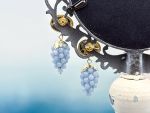 TAGLIAMONTE Designs (2231E) 925SS/YGP Blue Lace Agate Earrings*Pegasus*Reg.$180