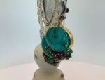 TAGLIAMONTE Designs (SH387E-Green)18K Venetian Cameo Earrings*Grn Quartz, Rubies, Sapphires*Aurora Chariot*Reg.$1900