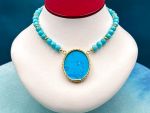 TAGLIAMONTE Designs (PN2808N) 925SS/YGP Magnesite Cameo Statement Necklace*Ceres*Reg.$400