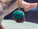 TAGLIAMONTE Designs (SH387P-Green)18K Venetian Cameo Pendant*Grn Quartz, Rubies, Sapphires*Reg.$1300
