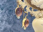 TAGLIAMONTE Designs (2013E,2015E) 925SS/YGP Venetian Intaglio Earrings*Reg.$180