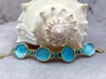 TAGLIAMONTE Designs (SH965B-Turq) 925SS/YGP Venetian Cameo Bracelet *Cupid*Reg.$650