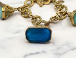 TAGLIAMONTE Designs (2114B) 925SS/YGP Venetian Intaglio Bracelet *Amazonite*Nike*Reg.$700