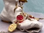 TAGLIAMONTE Designs (SH503-RED) 18K Venetian Cameo Bracelet with *Rubies + Pearls* Reg.$5200