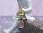 TAGLIAMONTE Designs (RW012) 925SS/YGP Rose Quartz Cameo Pendant *Mercury*Reg.$185
