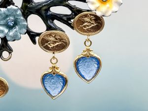 Tagliamonte (2230E) 925SS/YGP Cameo EARRINGS ONLY *Pegasus *Reg.$200