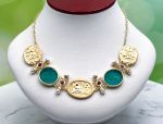 TAGLIAMONTE Designs (1419A) 925SS/YGP Venetian Cameo Necklace w/ *Rubies+ Pearls*Aphrodite, Cupid, Pan, Gryphon*Reg.$600