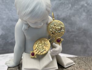 TAGLIAMONTE Designs (ORO-151) 18K Cameo Earrings *Apollo w/ Chariot and Horses*Reg.$1790