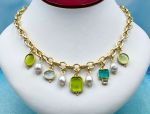 TAGLIAMONTE Designs (1996N) 925SS/YGP Venetian Cameo Charm Necklace *Pearls*Reg.$350