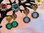 TAGLIAMONTE Designs (1863,1864) 925SS/YGP Venetian Cameo Earrings *Gryphon*Reg.$230