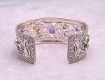 SAMUEL B *BJC* (53398BA.M) 925SS/18K Multi Gemstone Cuff Style Bracelet*Reg.$1050