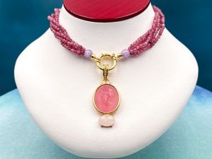 TAGLIAMONTE Designs (PN2936N) 925SS/YGP Venetian Cameo Statement Necklace*Venus*Reg.$600