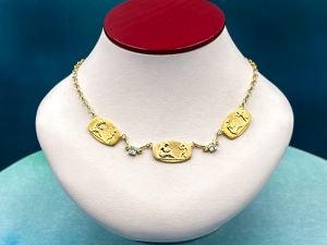 TAGLIAMONTE Designs (2219N) 925/YGP Cameo Necklace *Aphrodite,Cupid*Reg.$300