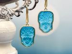 TAGLIAMONTE Designs (2225E) 925SS/YGP Venetian Cameo Earrings *Flora*Reg.$250