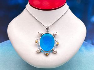 TAGLIAMONTE Designs (1901) 925SS /YGP Venetian Pendant *Ceres*Re.$350