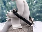 SAMUEL B *BJC* (61747B-1,-2) 925SS Flexible Braided Leather Bangle Bracelet *Blue Quartz*Reg.$150