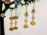 TAGLIAMONTE Designs (OR009) 925SS/YGP Venetian Intaglio Earrings*Citrine*Reg$180