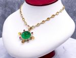 TAGLIAMONTE Designs (LDM7501) 18K Venetian Cameo Necklace with *Rubies+ Citrines* Medusa*