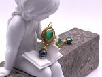 TAGLIAMONTE DESIGNS (LDM4865)14K YG Venetian Cameo + Pearl Earrings *Psyche + Amore*