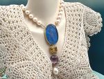 TAGLIAMONTE Designs (LD3529) 18K Venetian Intaglio Necklace w/ Pearls, Citrine, Amethyst*Reg.$2000