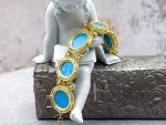 TAGLIAMONTE Designs (SH843B) 925SS/YGP Magnesite Cameo Bracelet *Mythology*Reg.$850