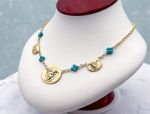 TAGLIAMONTE Designs (1782N) 925SS/YGP Cameo Necklace w/ Turquoise*Medusa*Reg.$300
