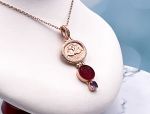 TAGLIAMONTE Designs (1952) 925SS/RGP  Venetian Cameo Pendant *Amethyst*Reg.250