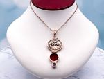 TAGLIAMONTE Designs (1952) 925SS/RGP  Venetian Cameo Pendant *Amethyst*Reg.250