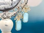 TAGLIAMONTE Designs (2215E) 925SS/YGP Amazonite Earrings*Reg.$285