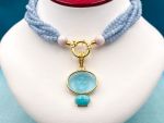 TAGLIAMONTE Designs (PN2937N) 925SS/YGP Venetian Cameo Statement Necklace*Medusa*Reg.$600