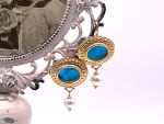 TAGLIAMONTE DESIGNS (LDM4801)14K YG Venetian Cameo + Pearl Earrings *Pegasus*