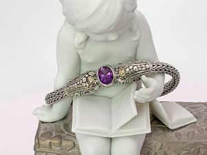 SAMUEL B *BJC* (58859B.A) 925SS/18K Braided Tulang Naga Bracelet *Brazilian Amethyst*