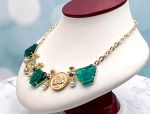 TAGLIAMONTE Designs (SH206N) 925SS/YGP Venetian Cameo Necklace with *Lapis, Pearls*Medusa, Aurora*Reg.$800