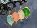TAGLIAMONTE Designs (SH403) 925/YGP Venetian Cameo Earrings*Reg.$250