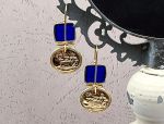 TAGLIAMONTE Designs (1955-C) 925SS/YGP Venetian Intaglio Earrings*Hercules,Lion*Reg.$200
