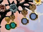 TAGLIAMONTE Designs (1863,1864) 925SS/YGP Venetian Cameo Earrings *Gryphon*Reg.$230