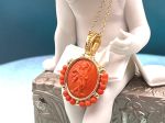 TAGLIAMONTE Designs (2308P) 925SS/YGP Venetian Cameo Pendant *Cupid*Reg.$225