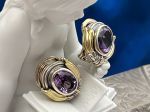 Lagos (1001) 925SS, 18K Amethyst Earrings*Caviar*Reg.$1250