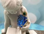 TAGLIAMONTE (1986R) 925SS/YGP Venetian Cameo Ring*Malachite*Medusa*Reg.$200
