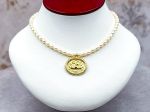 TAGLIAMONTE Designs (SH620N) 925/YGP Cameo & FW Pearl Necklace *Poseidon*Reg.$200