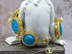 TAGLIAMONTE Designs (SH843B) 925SS/YGP Magnesite Cameo Bracelet *Mythology*Reg.$850