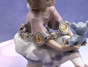 TAGLIAMONTE Designs (SH168-RO) 925SS/ 18K 2-Tone Cameo Bracelet *Maypole*Reg.$705