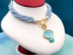 TAGLIAMONTE Designs (PN2937N) 925SS/YGP Venetian Cameo Statement Necklace*Medusa*Reg.$600