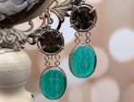 TAGLIAMONTE(1895) 925SS/Rhod Earrings*Venetian Intaglio*Authentic Roman Coins*Reg.$295