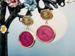 TAGLIAMONTE Designs (2306E) 925SS/YGP Venetian Cameo Earrings *Chimera*Reg.$280