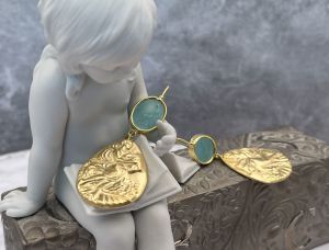 TAGLIAMONTE's Deals & Steals (SH166)18K Venetian Cameo Earrings *Terpsichore Muse of Dance*Reg.$2140