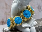 TAGLIAMONTE Designs (SH843B) 925SS/YGP Magnesite Cameo Bracelet *Mythology*Reg.$850